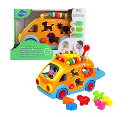 Игрушка сортер «Весёлый автобус» со светом и звуком от бренда Hola Toys