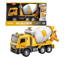 1:10 Инерционная машина "Грузовик-бетономешалка" от бренда Wenyi, со светом и звуком