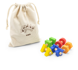 Деревянный развивающий набор «Гайки и болты» от бренда Viga Toys, 40 деталей