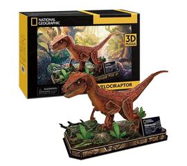 3D пазл “Велоцираптор” от бренда CubicFun, 63 элемента