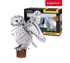 3D пазл “Снежная Сова” от бренда CubicFun, 32 элемента