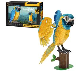 3D пазл “Сине-жёлтый Ара” от бренда CubicFun, 82 элемента