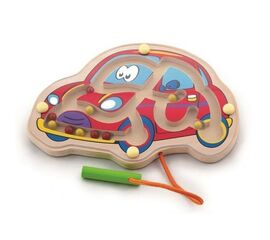 Магнитный деревянный лабиринт «Машинка» от бренда Viga Toys
