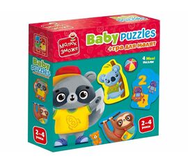 Пазл-макси от бренда Vladi Toys "Дикие животные", 4 картинки