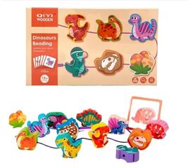 Деревянная игра-шнуровка «Динозавры » от бренда Metr+