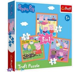 Пазл от бренда Trefl 3 в 1 "Изобретательная Свинка Пеппа", на 20, 36, и 50 элементов