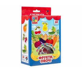 Мягкие магниты от бренда Vladi Toys "Овощи и фрукты", 14 элементов