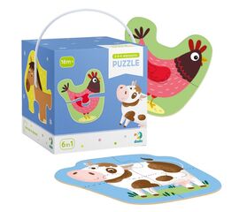Пазл от бренда Dodo 6 в 1 "Домашние животные", на 2, 3 и 4 элемента