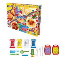 Игровой набор для лепки от бренда Play-Toys 2 в 1  "Бургер и Паста"