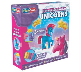 Игровой набор для лепки от бренда Play-Toys "Блестящий единорог"