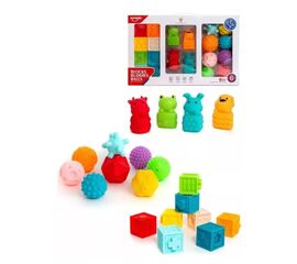 Набор текстурных игрушек "Кубики, мячи, зверята" от бренда Huanger