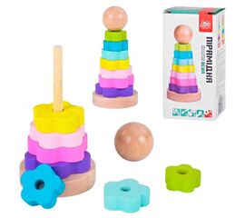 Деревянная пирамидка "Разноцветная башня" от бренда Fun Game Club