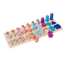 Деревянный сортер "Логарифмическая доска с числами"