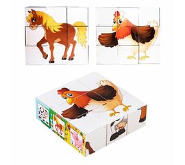 Набор детских кубиков "Собери картинку - домашние животные"