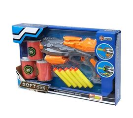 Бластер с мягкими пулями и мишенью, оранжевый