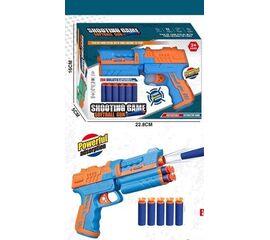 Пистолет с пульками на присоске, синий