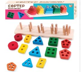 Деревянный сортер "Веселая геометрия" от бренда WToys