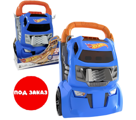 Портативный трек-контейнер с 4 параллельными дорожками Hot Wheels