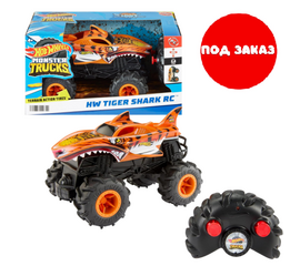 Hot Wheels 1:24 Monster Trucks на радиоуправлении «Неудержимая Тигровая акула»