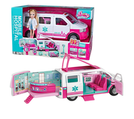 Игровой набор "Мобильная клиника" с куклой и аксессуарами