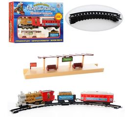 Железная дорога с поездом и аксессуарами "Голубой вагон"