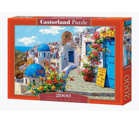 Пазл от бренда Castorland "Весна в Санторини",2000 элементов