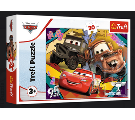 Пазл "Машины на скорости" от бренда Trefl, 30 элементов