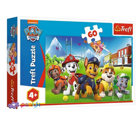 Пазл "Щенячий патруль на лужайке" от бренда Trefl, 60 элементов