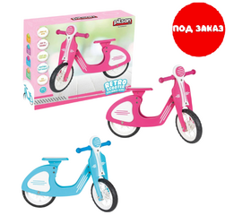 Ретро-велосипед без педалей, с EVA колесами, синий/розовый от бренда Pilsan