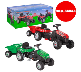 Трактор с прицепом ACTIVE, красный/зеленый от бренда Pilsan