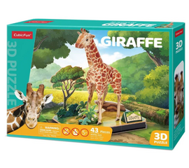 3D пазл “Жираф” от бренда CubicFun, 42 элемента