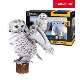3D пазл “Снежная Сова” от бренда CubicFun, 32 элемента