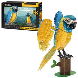 3D пазл “Сине-жёлтый Ара” от бренда CubicFun, 82 элемента