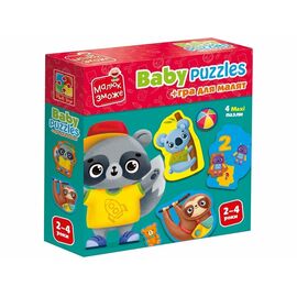 Пазл-макси от бренда Vladi Toys "Дикие животные", 4 картинки