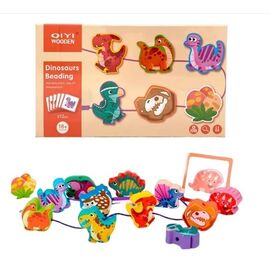 Деревянная игра-шнуровка «Динозавры » от бренда Metr+