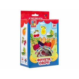 Мягкие магниты от бренда Vladi Toys "Овощи и фрукты", 14 элементов