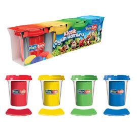 Игровой набор теста для лепки в баночке  от бренда Play-Toys, 4 штуки