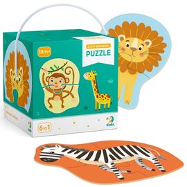 Пазл 6 в 1 "Дикие животные", на 2, 3 и 4 элемента от бренда Dodo