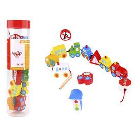 Деревянная игра-шнуровка "Транспорт" от бренда Tooky Toy