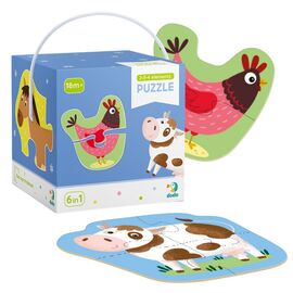 Пазл от бренда Dodo 6 в 1 "Домашние животные", на 2, 3 и 4 элемента