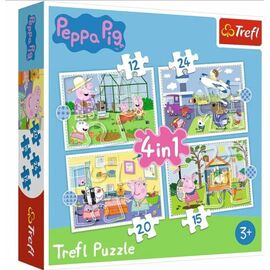 Пазл от бренда Trefl 4 в 1 "Свинка Пеппа и её друзья", на 12, 15, 20 и 24 элемента