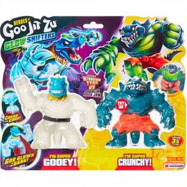 Тянущиеся фигурки GooJitZu в наборе "Тайро и Рок Джо Глоу Шифтерс", серия Deep Goo Sea 2