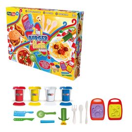 Игровой набор для лепки от бренда Play-Toys 2 в 1  "Бургер и Паста"