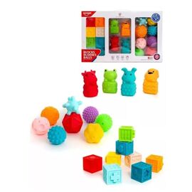 Набор текстурных игрушек "Кубики, мячи, зверята" от бренда Huanger