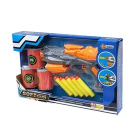 Бластер с мягкими пулями и мишенью, оранжевый