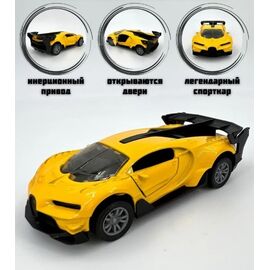 1:32 Металлическая машинка Bugatti Chiron, желтая