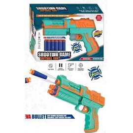 Пистолет с пульками на присоске, бирюзовый