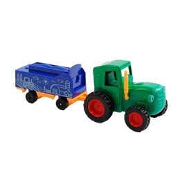 Игровой набор "Зеленый трактор с прицепом"