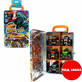 Контейнер для хранения 6 машинок из серии Monster Trucks, от бренда Hot Wheels