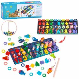 Деревянная обучающая дощечка 4 в 1 от бренда Tree Toys